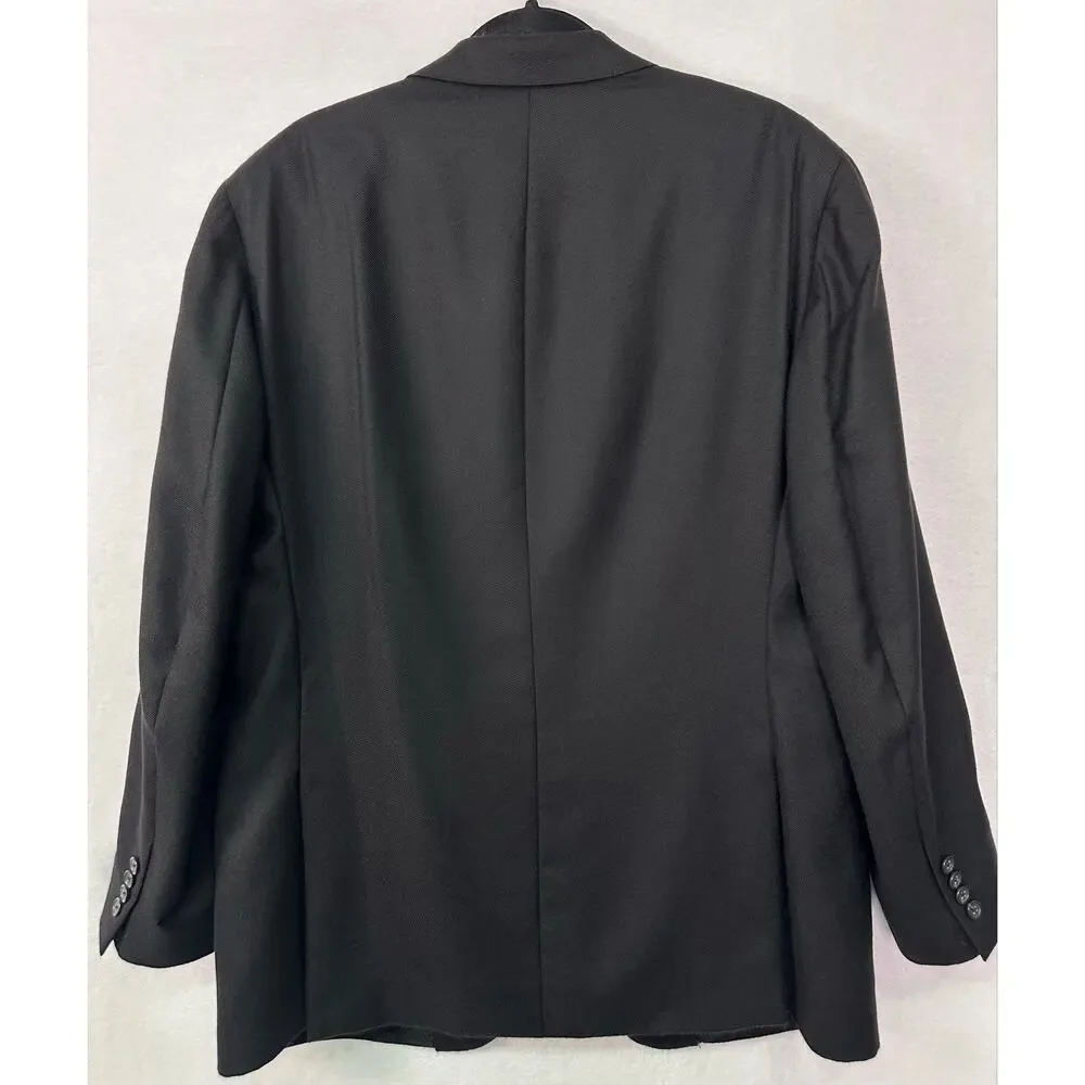 J.P. Tilford Samuelsohn 100% Loro Piana Worsted Cashmere Sport Coat Black 46R